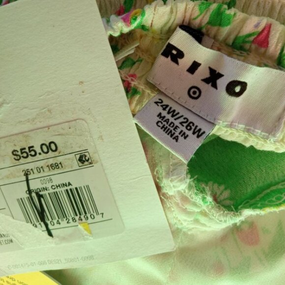 RIXO x Target Green Daisy Quarter Sleeve Midi Summer Dress 24/26‎ NWT NW! - Picture 4 of 4